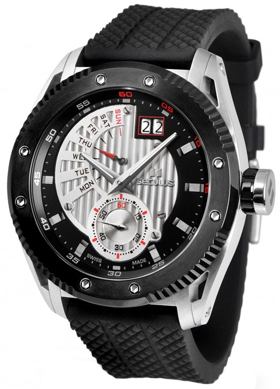 часы 9535.2.7004P black-white, ss-ipb, black silicon  